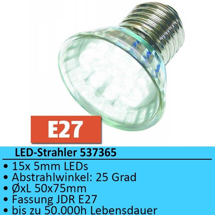 LED Strahler McShine E27 230V 15 LEDs weiß 35Lm 537365