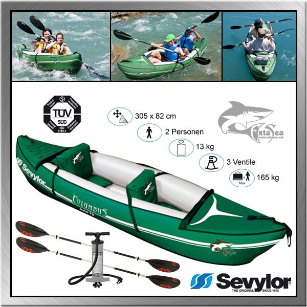 Sevylor Kajak KAC79 Luftboot Set Pro + 2 Paddel + Pumpe