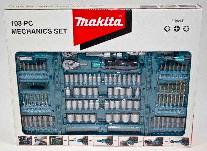 Makita 103 tlg Mechaniker Zubehör Set P 90065 im Koffer