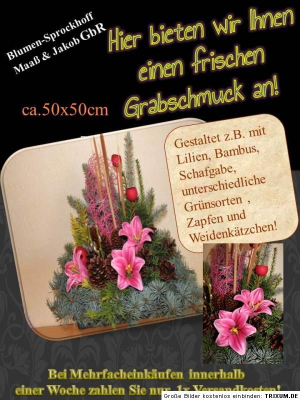 102.Grabschmuck 50cm Gesteck Totensonntag Gedenken Grabgesteck