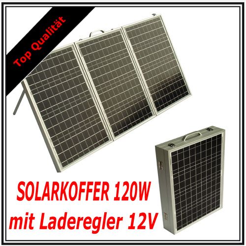 120W WATT SOLARKOFFER + LADEREGLER 12V SOLARPANEL SOLARMODUL