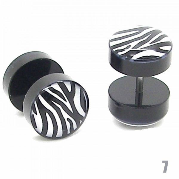 Stück 10 mm Ohrstecker Fakeplugs leopard Braun Weiß Schwarz Fake