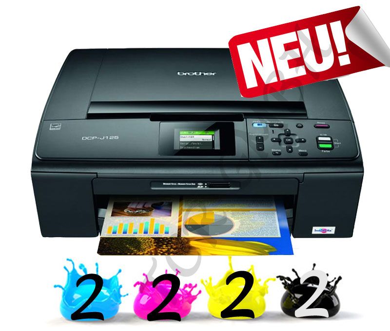 Brother DCP J125 All In One Drucker + 8 Tintenpatr