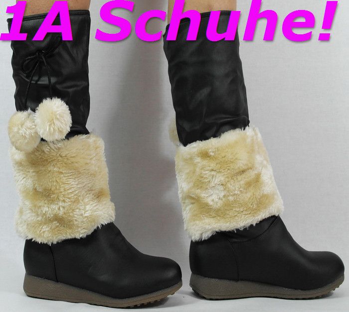 Damenstiefel 39 Schwarz Stiefel Damenschuhe Stiefeletten innen