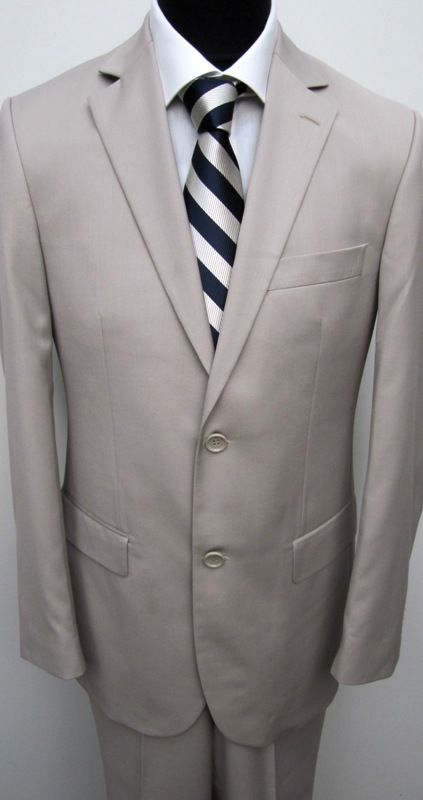 130*Muga Herren Anzug Elegant Slim Gr.48 Beige