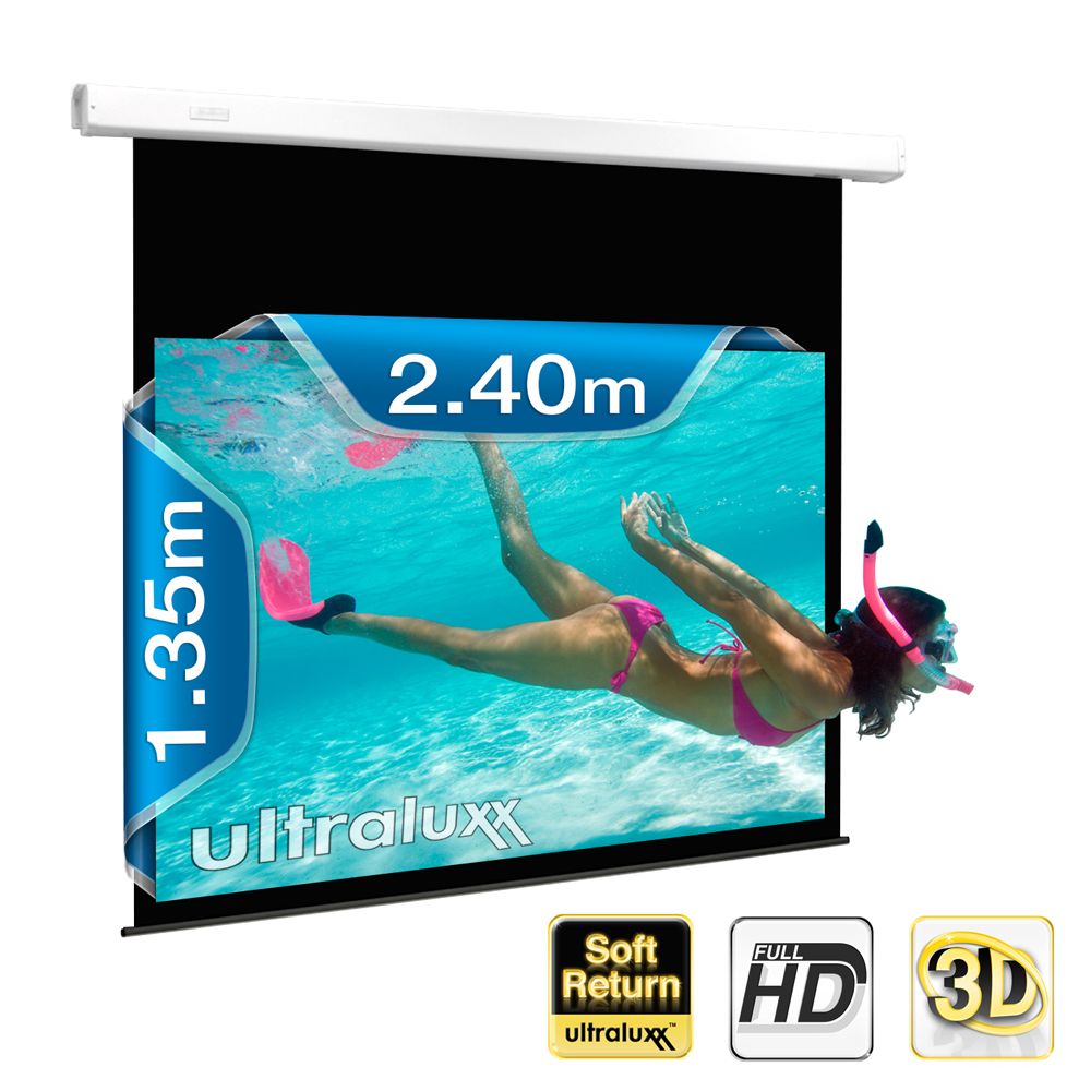 275cm 240x135 ULTRALUXX Profi SoftReturn 169 Rolloleinwand für alle