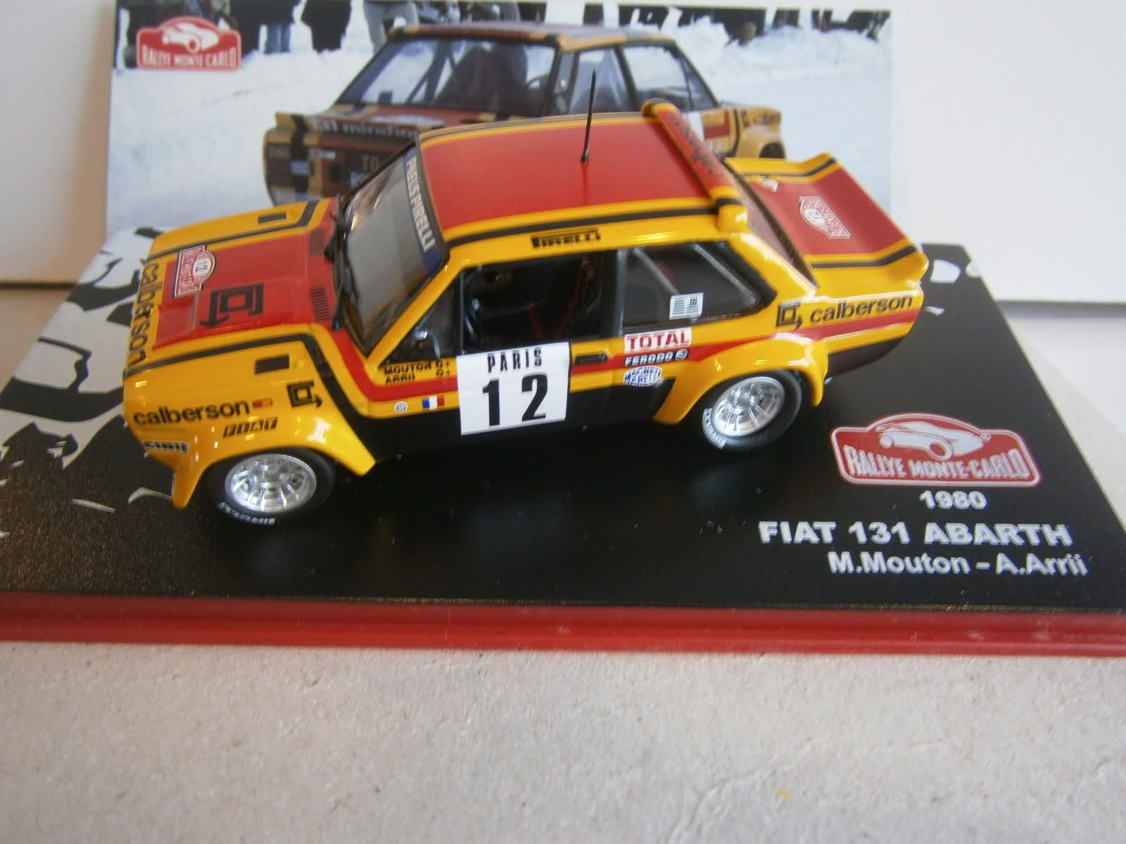 FIAT 131 ABARTH, RALLY MONTECARLO 1980 , MOUTON ,ALTAYA / IXO ,1/43