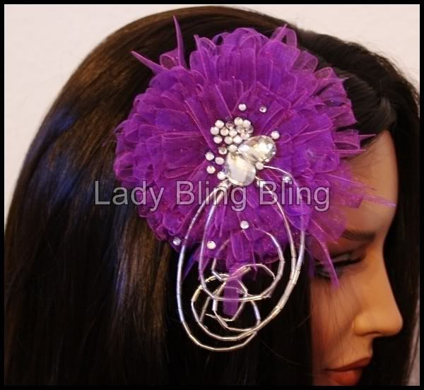 Fascinator Haarschmuck Hochzeit Strass Lila Violett NEU