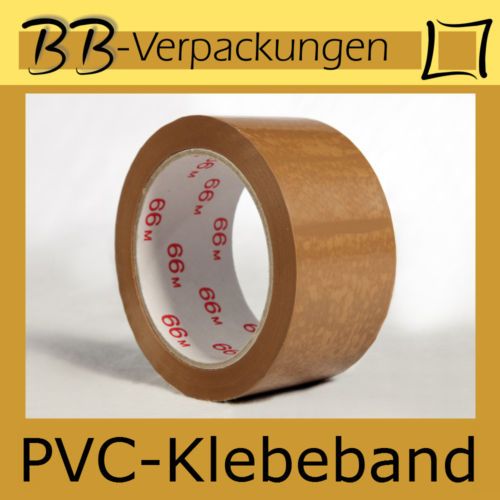 144 x PVC Klebeband 5cm x 66lfm Packband braun LEISE