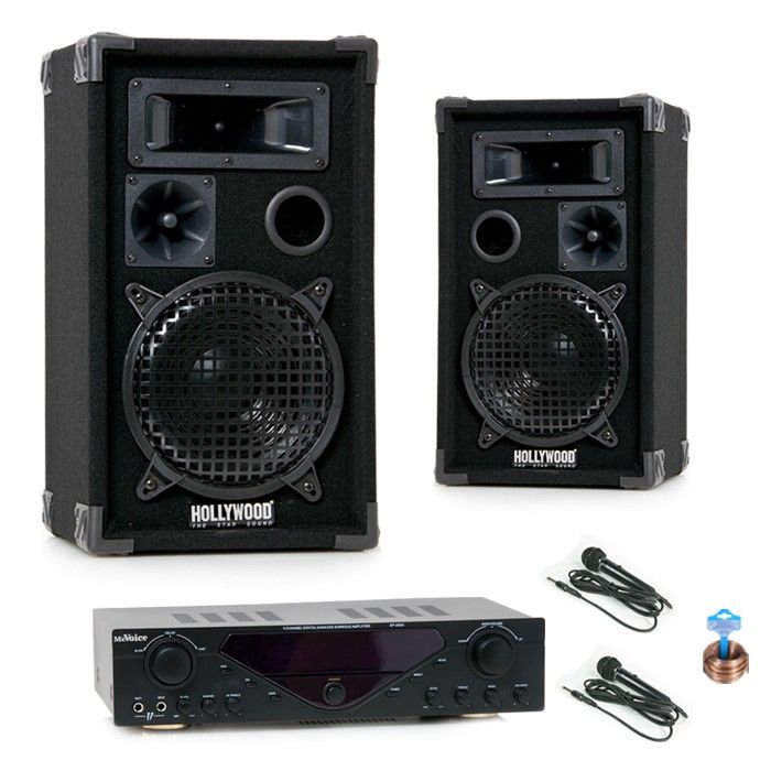 LUXUS KARAOKE ANLAGE DJ Pro8 Boxen Receiver Komplettset