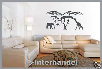 161 Wandtatto Wandbild Afrika Berge Tier Landschaft