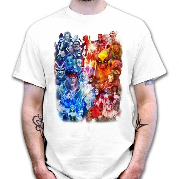 Marvel vs Capcom   T Shirt   weiß schwarz ps3 xbox xbox360