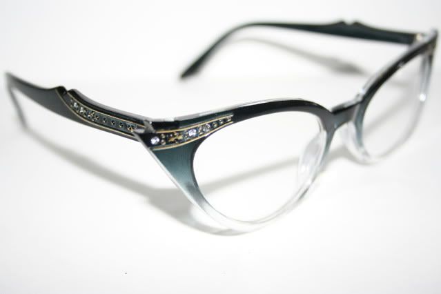 Cat Eye Brille Nerd Klarglas Pinup 50er Jahre z. Petticoat Kleid