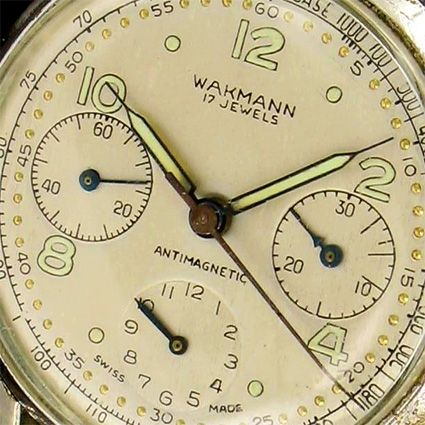 Wakmann 865 Premier Tricompax Venus 178 seltene Herrenuhr aus 1945