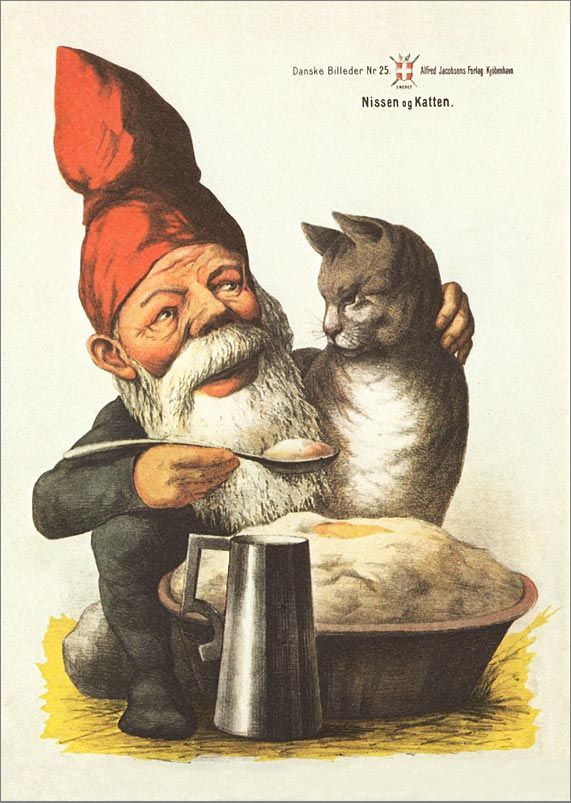 PLAKAT ZWERG KATZE DÄNEMARK NISSEN OG KATTEN PLATTE 196