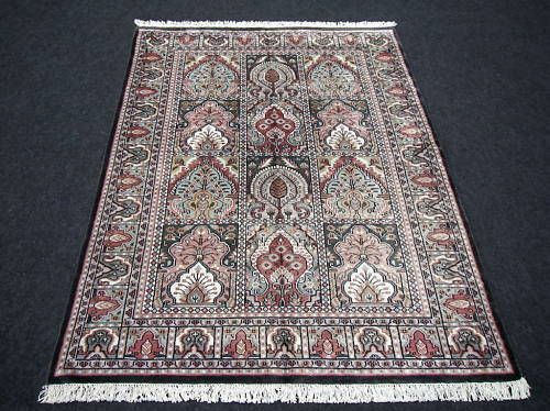 Feiner Kaschmir Orient Teppich 183 x 122 cm Seide Rug Felder Ghom