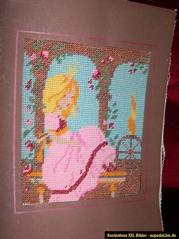 Prinzessin,Stickbild,Acufactum?Handarbeit,Sticken,Bild,Shabby,Chic