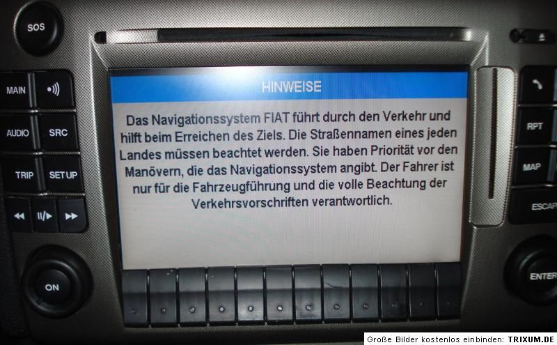 Fiat Stilo Abarth 192 Navi Radio GPS Telefon Navigationssystem 01 04