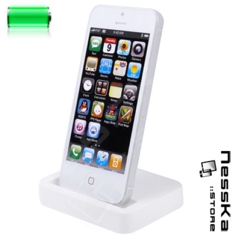 Apple iPhone 5 Weiß Lightning Dockingstation Ladestation Ladegerät