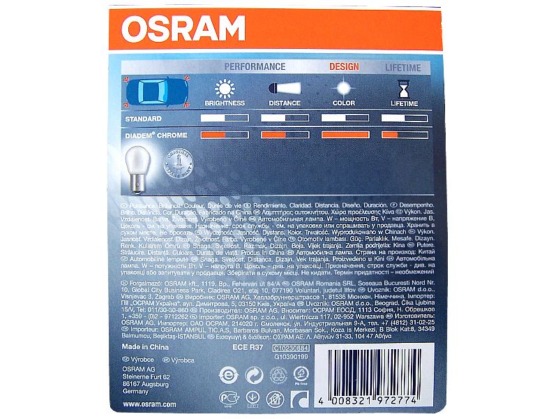 Paar Osram Diadem Chrome Chrom Blinker Lampen 12V 21W Tuning PY21W