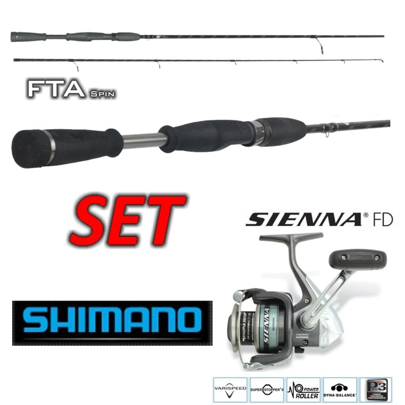 FTA Spin 210 cm + Shimano 1000FD schöne Barsch u. Zander Kombination