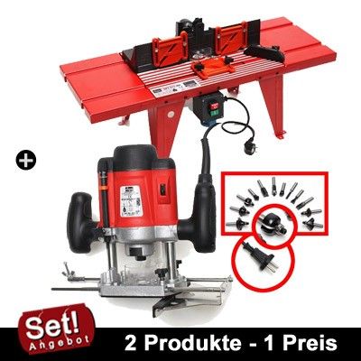 Oberfräse OF 1200 Watt + 12tlg. Fräsersatz plus zusätzlich einTisch