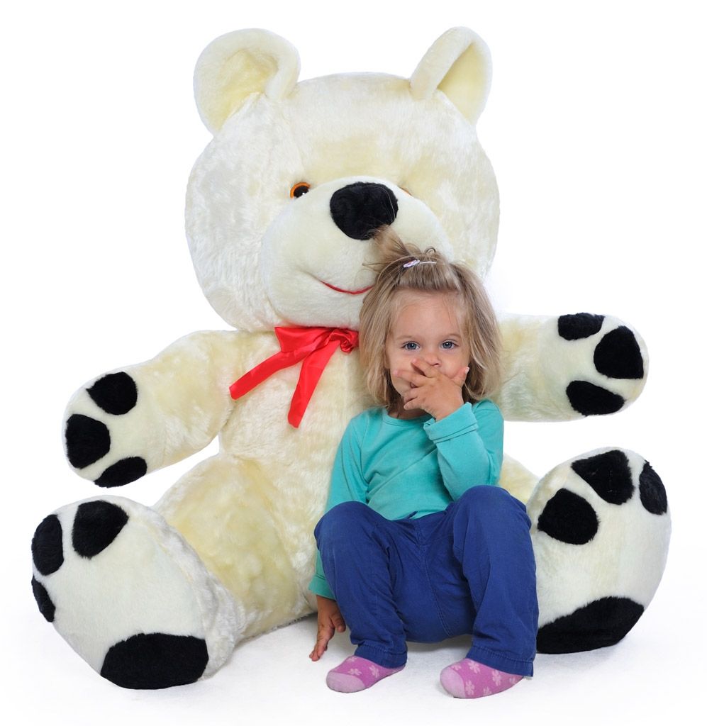 Riesen Teddybär Plüschtier Stofftier weiß 120cm groß