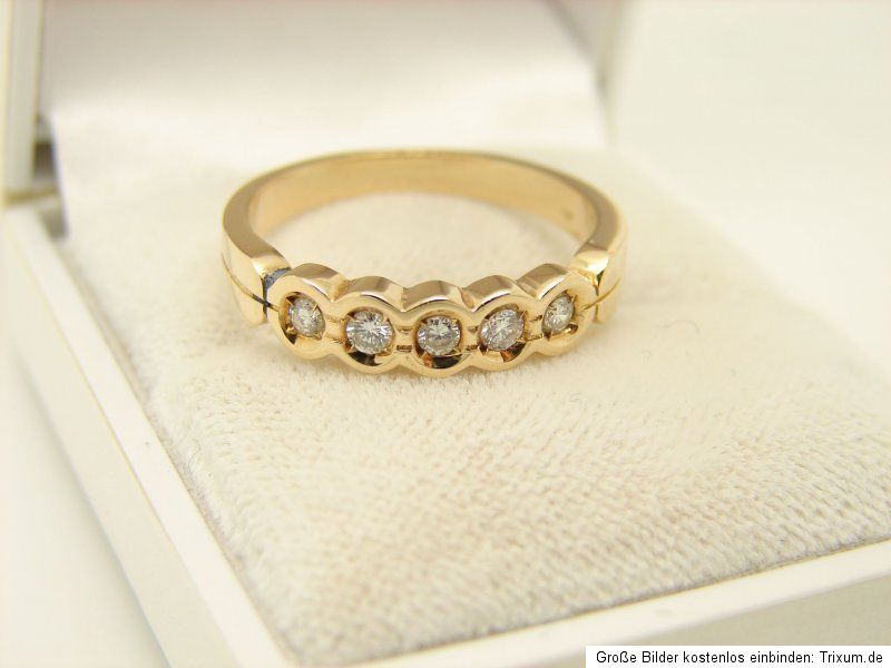Halb Memory Brilliant Ring 585er 14kt Gold Goldschmuck Schmuck Diamant