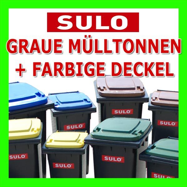 SULO Mülltonne 120 Liter und 240 Liter   farbige Deckel   Bunt