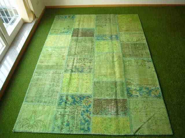 Patchwork Teppich / Patchwork Rug / Patchwork Tapis  Green 16 170x237