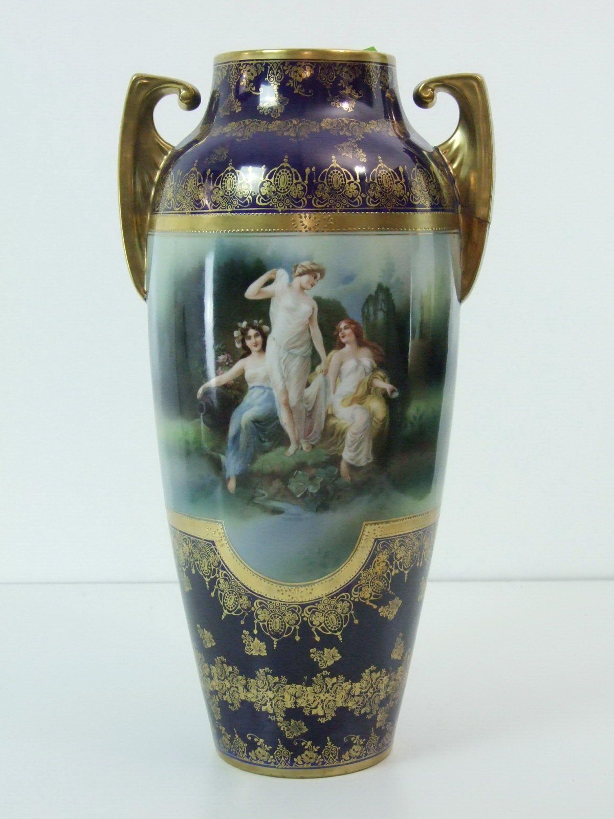 MP252  große Prunkvase Porzellan Bodenvase WIEN signiert Höhe 43cm