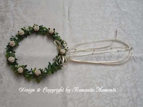 HAARKRANZ HAARSCHMUCK Design 255   CREME Kopfschmuck Blumenkranz