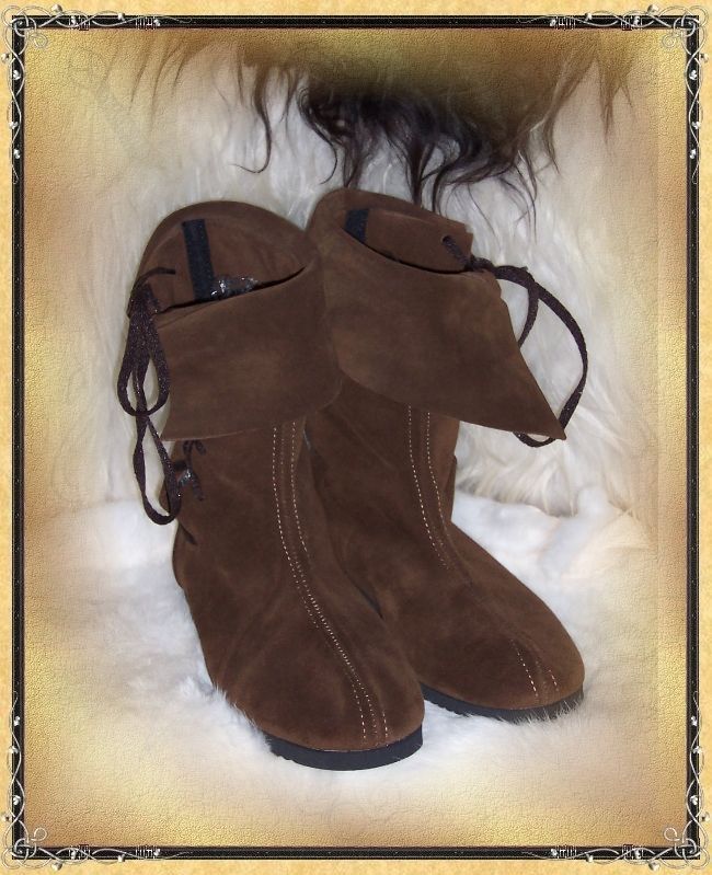 Mittelalter Stiefel Velourleder Larp Größe 36 48 braun