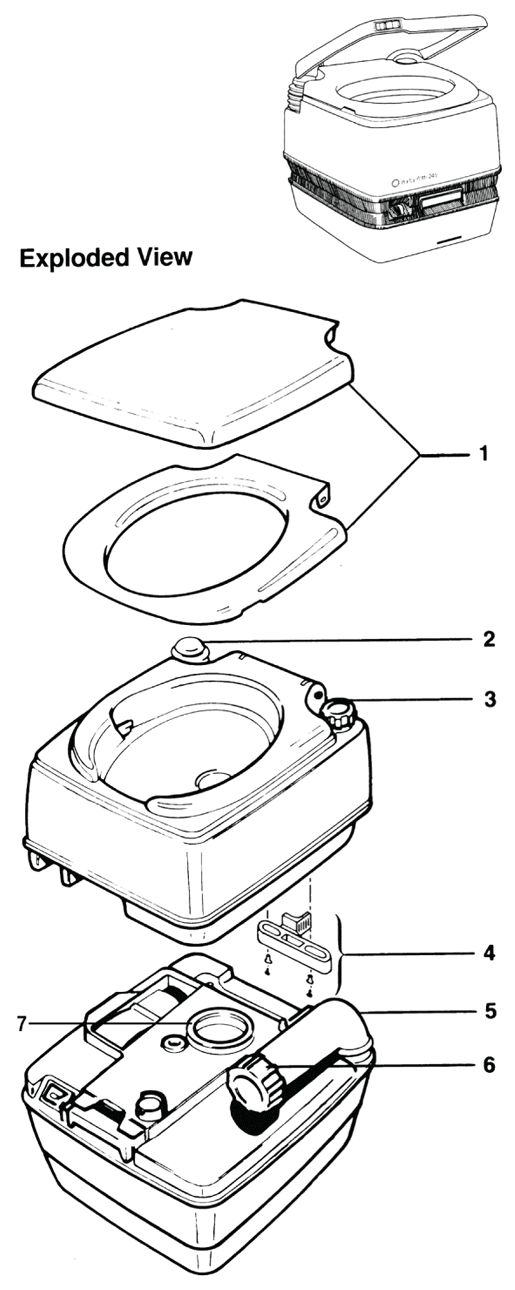 PORTA POTTI 265 TRAGBARE TOILETTE WOHNWAGEN OUTDOOR CAMPING GARTEN