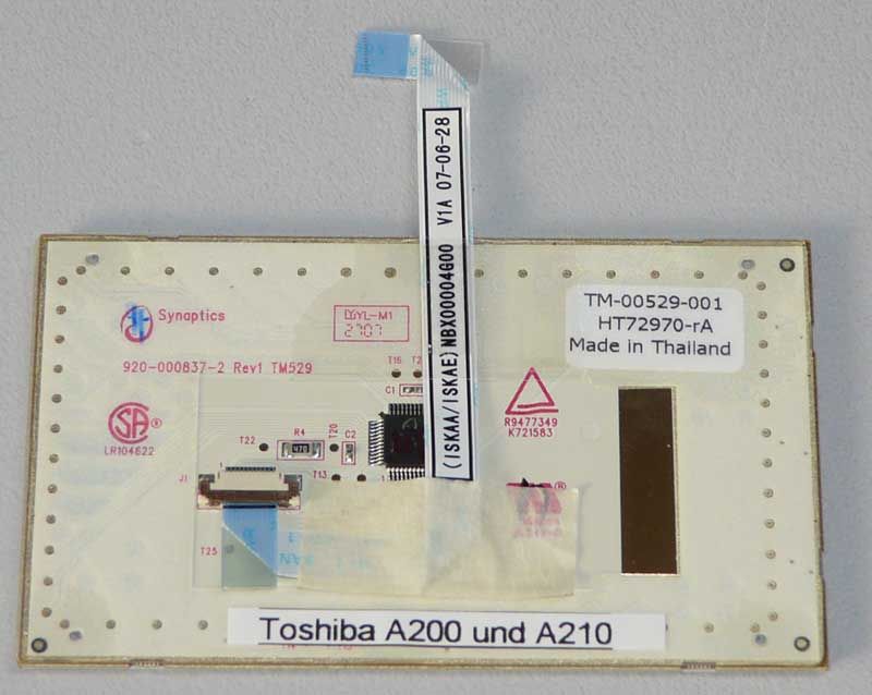 Touchpad mit Flachkabel für Toshiba Satellite A200 A210