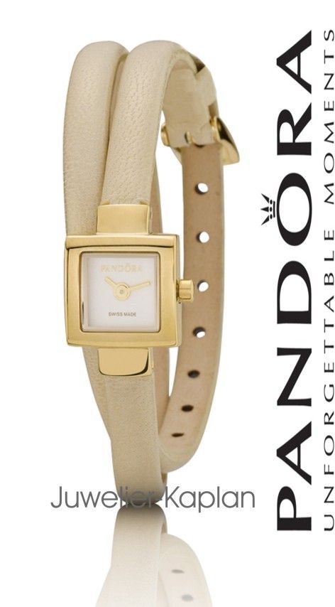 Square Leder Beige Damen Uhr 812028WH Elegant NEU UVP 274€