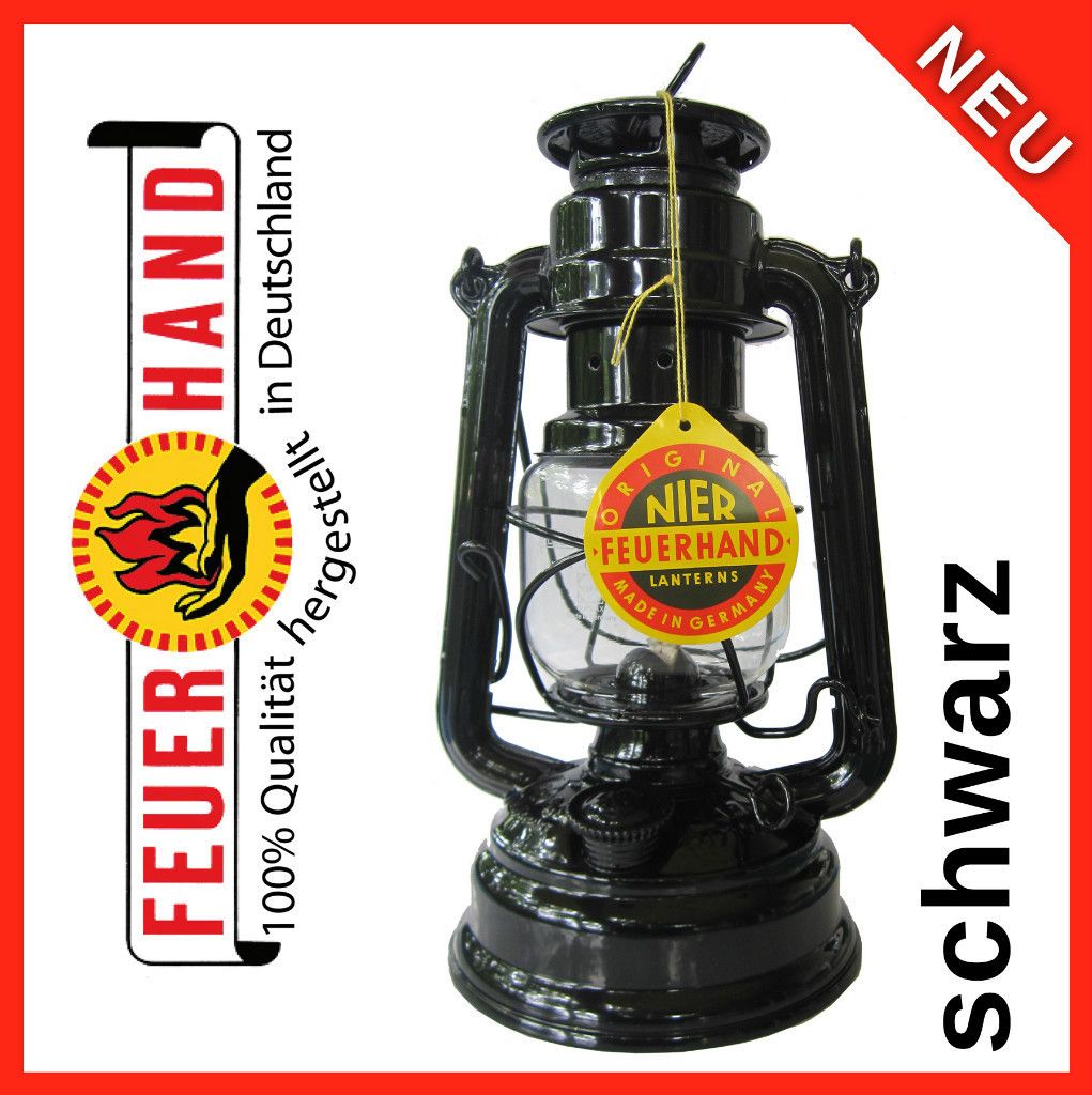 FEUERHAND Sturmlaterne 276 Petroleumlampe schwarz NEU