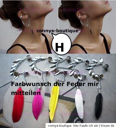 Ohrklemme Ohrclip Ohrstecker Kette Ear Cuff Clip Doppel Ohrring Echte