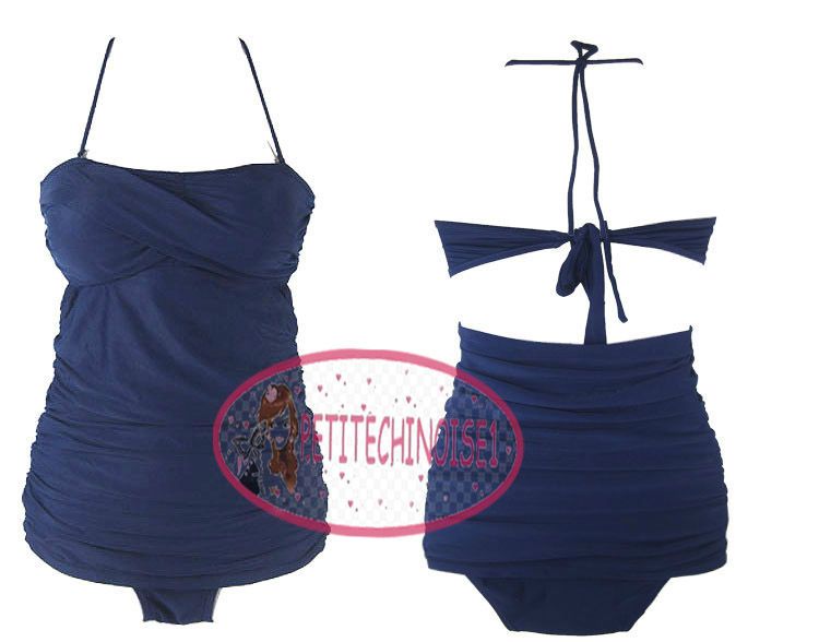 Twist Front One Piece Bandeaukini Swim Dress Swimsuit Bademode GW278