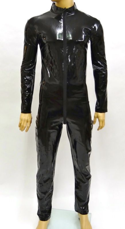 XL Echte Lack Herren overall ganzkörperanzug catsuit gothic body