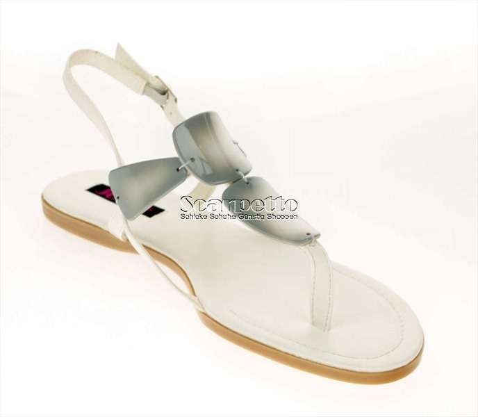 Neu Jumex Damen Sandale Sandalette Zehentrenner weiß Größe 36 41