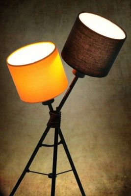 Tischlampe Tischleuchte DOLCE VITA schwarz/orange 55cm Design Lampe