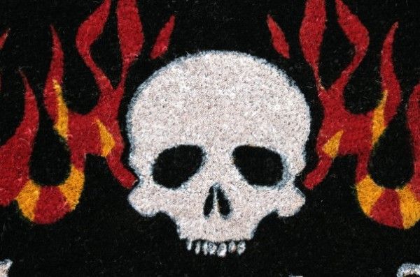 Große Fußmatte WELCOME TO HELL  Hölle Totenkopf Flammen