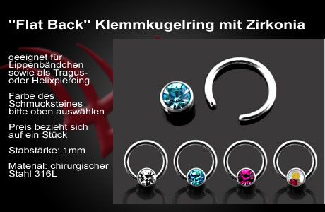 Lippenbändchen Ohr Piercing Helix Tragus Zirkonia XP303