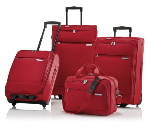 Travelite Portofino III Set 4 tlg.Trolley Koffer Flugumhänger Rot Neu