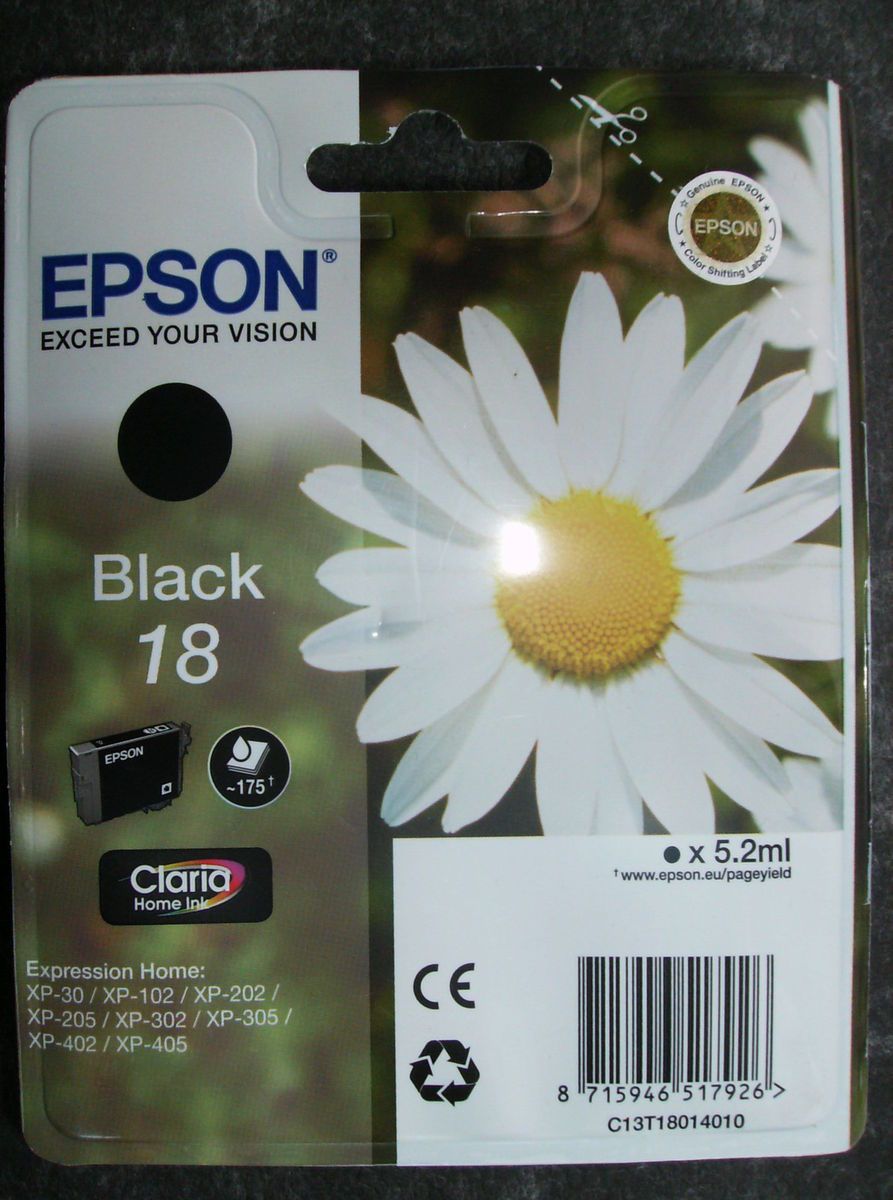 Epson XP 102 XP 202 XP 205 XP 305 XP 402Orig. Druckpatrone schwarz