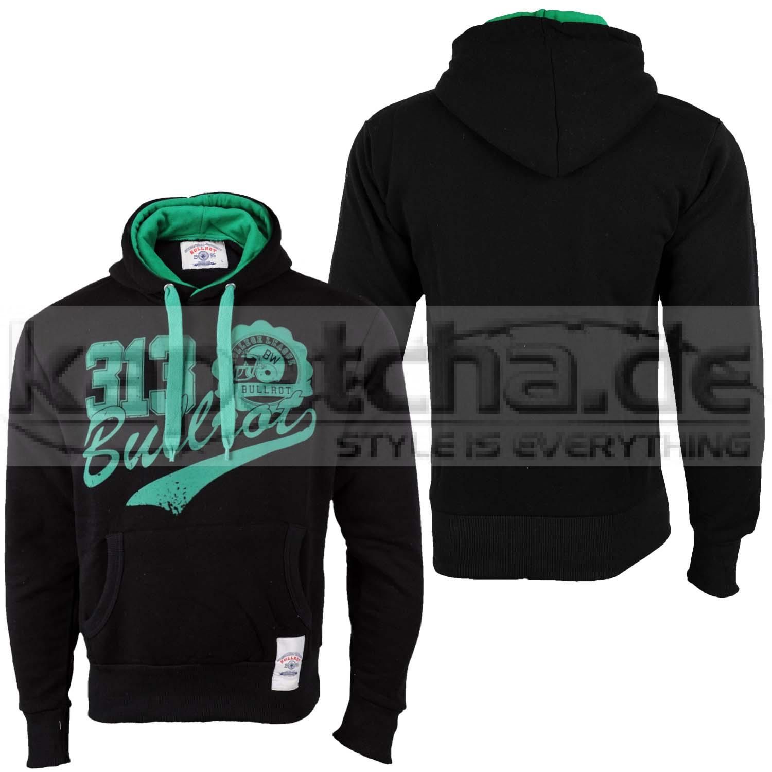 Bullrot Wear 313 Hoody Schwarz Grün Pullover mit Kapuze Kapatcha