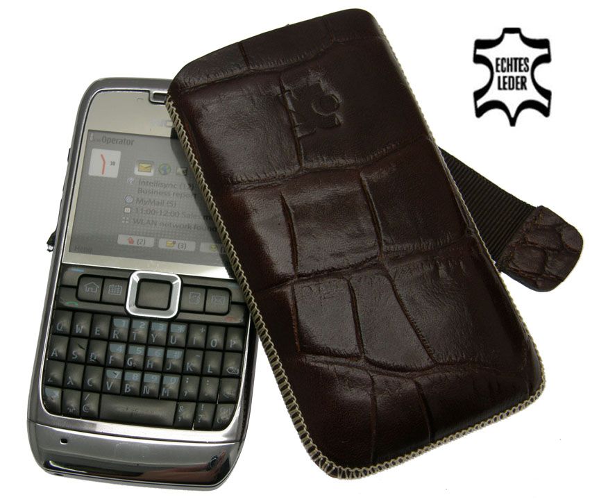 Nokia E71   Lederetui Handytasche Schutzhülle in CROCO