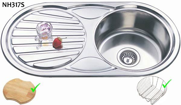 ovale Einbauspüle oval topmount sink NH317S viel Extras