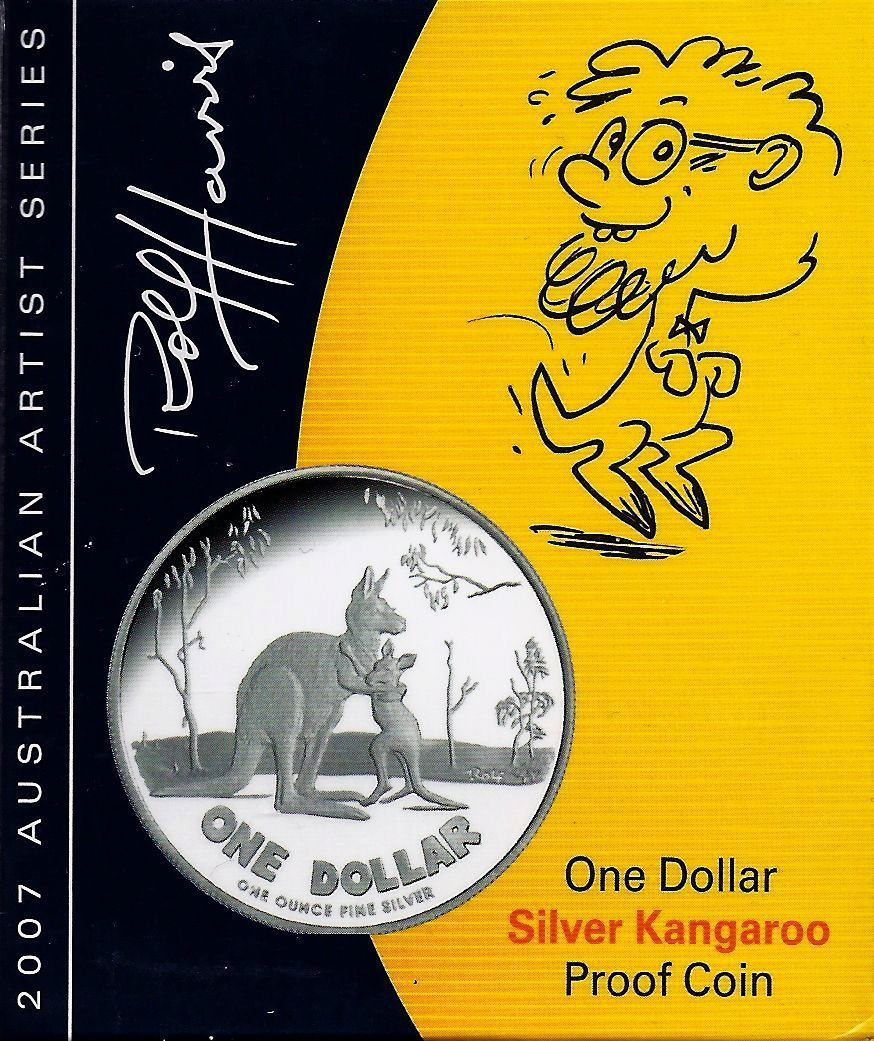 Känguruh 2007 1A$ Australien Rolf Harris 1 Unze Silber PP / proof 10